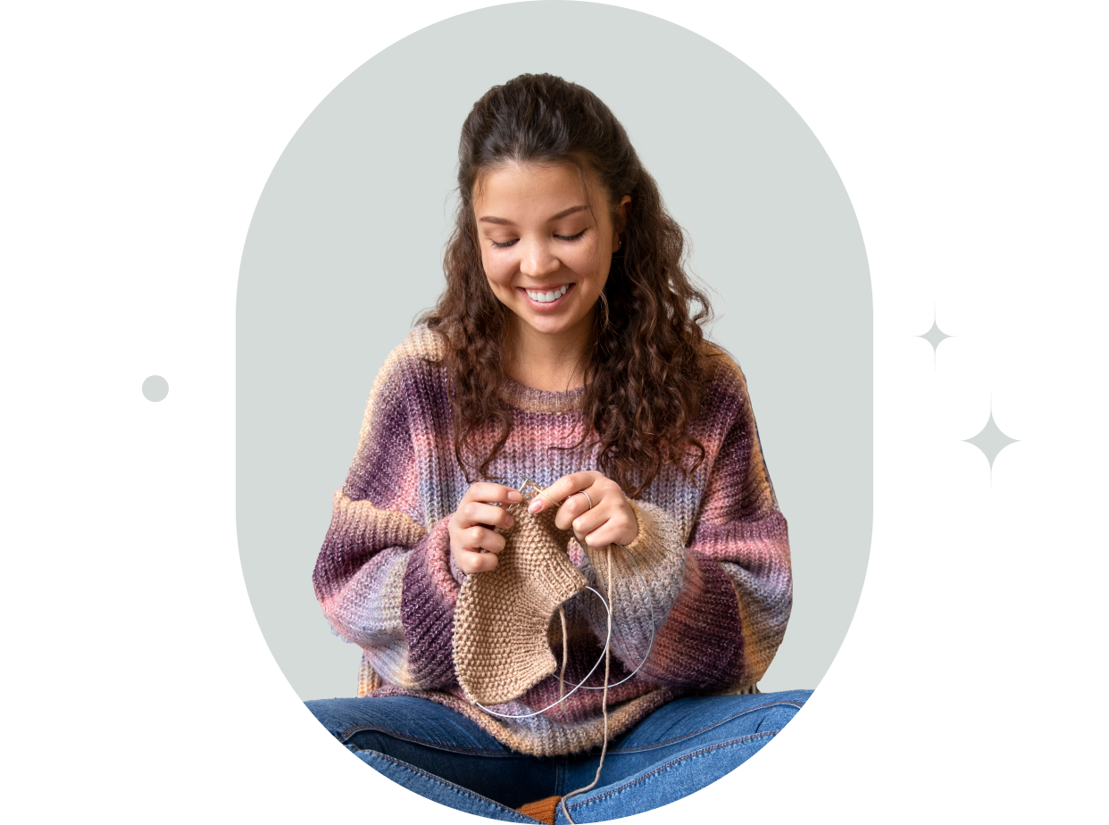 woman knitting
