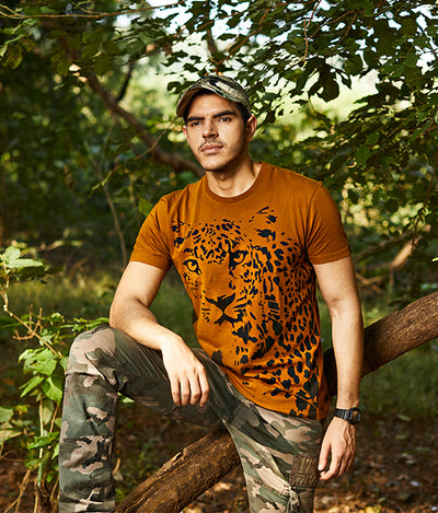 Tiger Glow Designed T - Shirt Mens