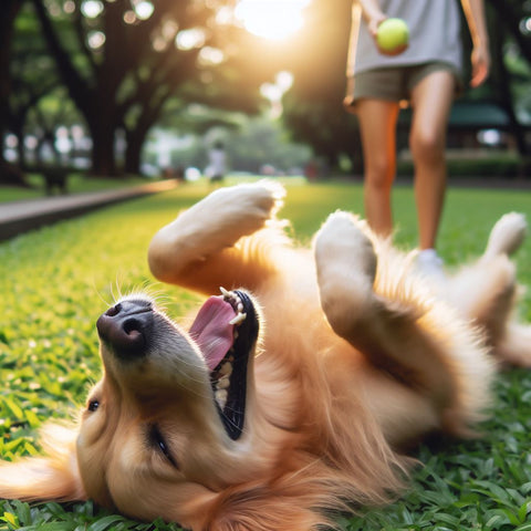 chien heureux qui joie avec son maître