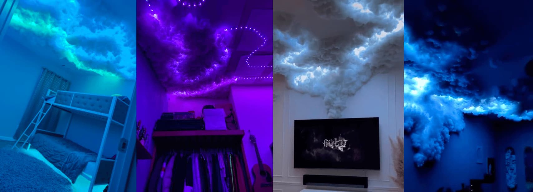 plafond de nuage led chambre aesthetic