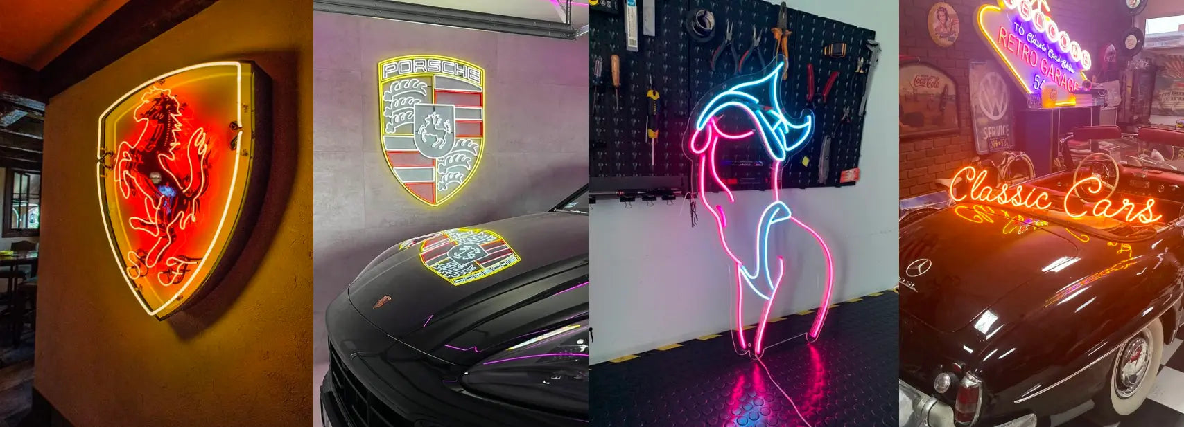 neon garage automobile