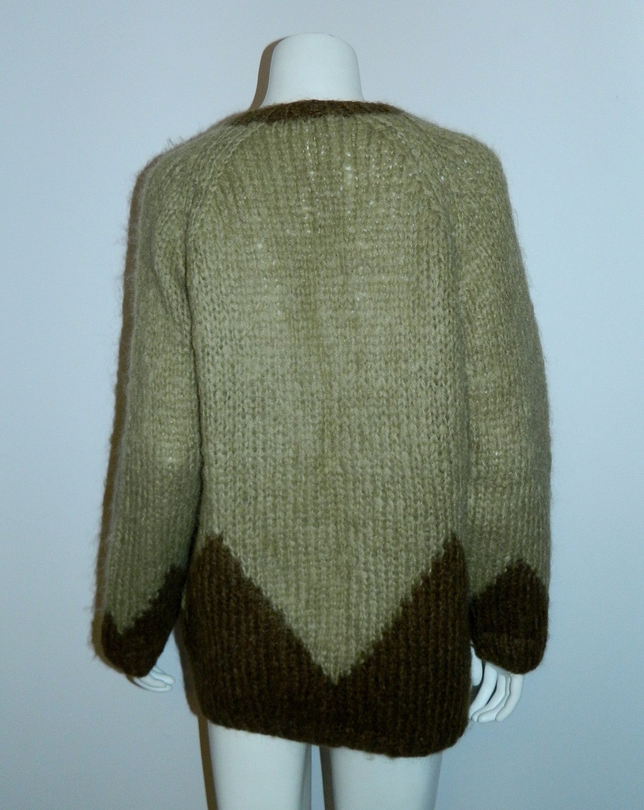 hand knit Italian mohair cardigan sweater 1960s green OS cozy chic ...