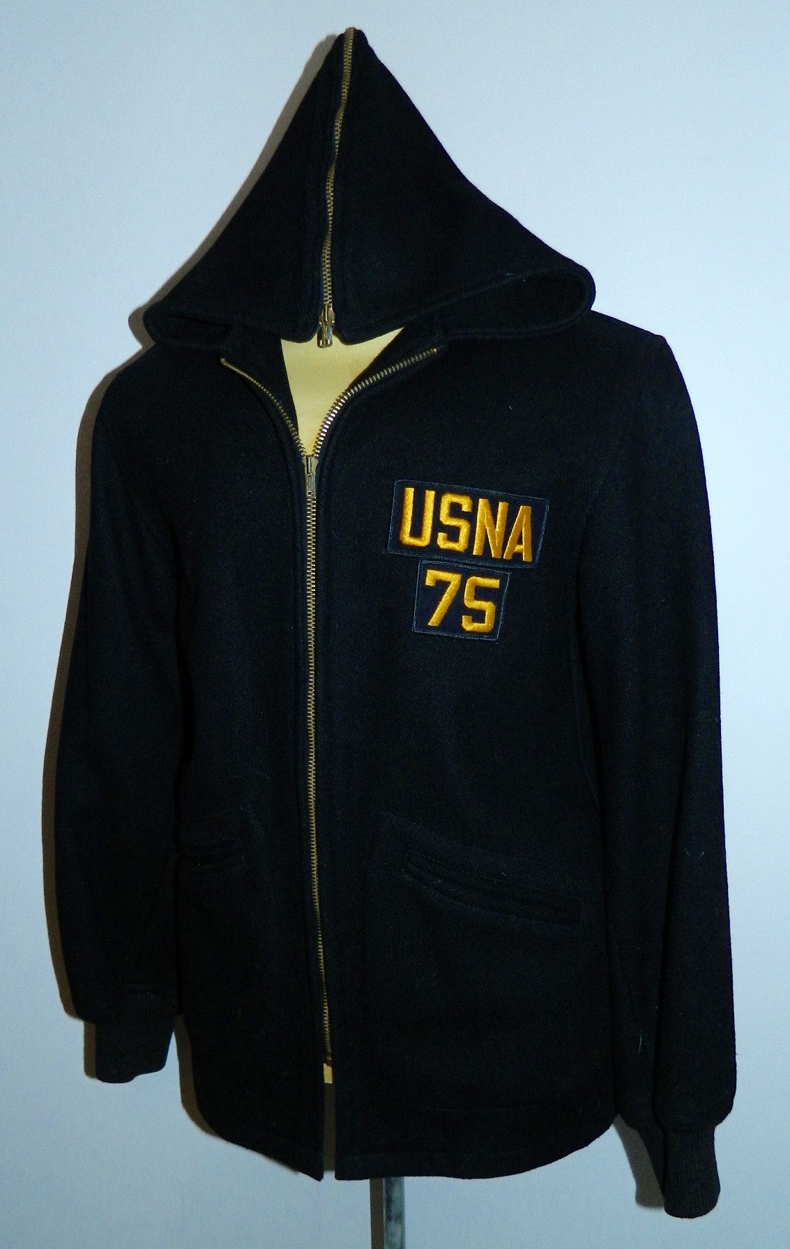 vintage 1970s wool blanket coat USNA Naval Academy duffel jacket Mens ...