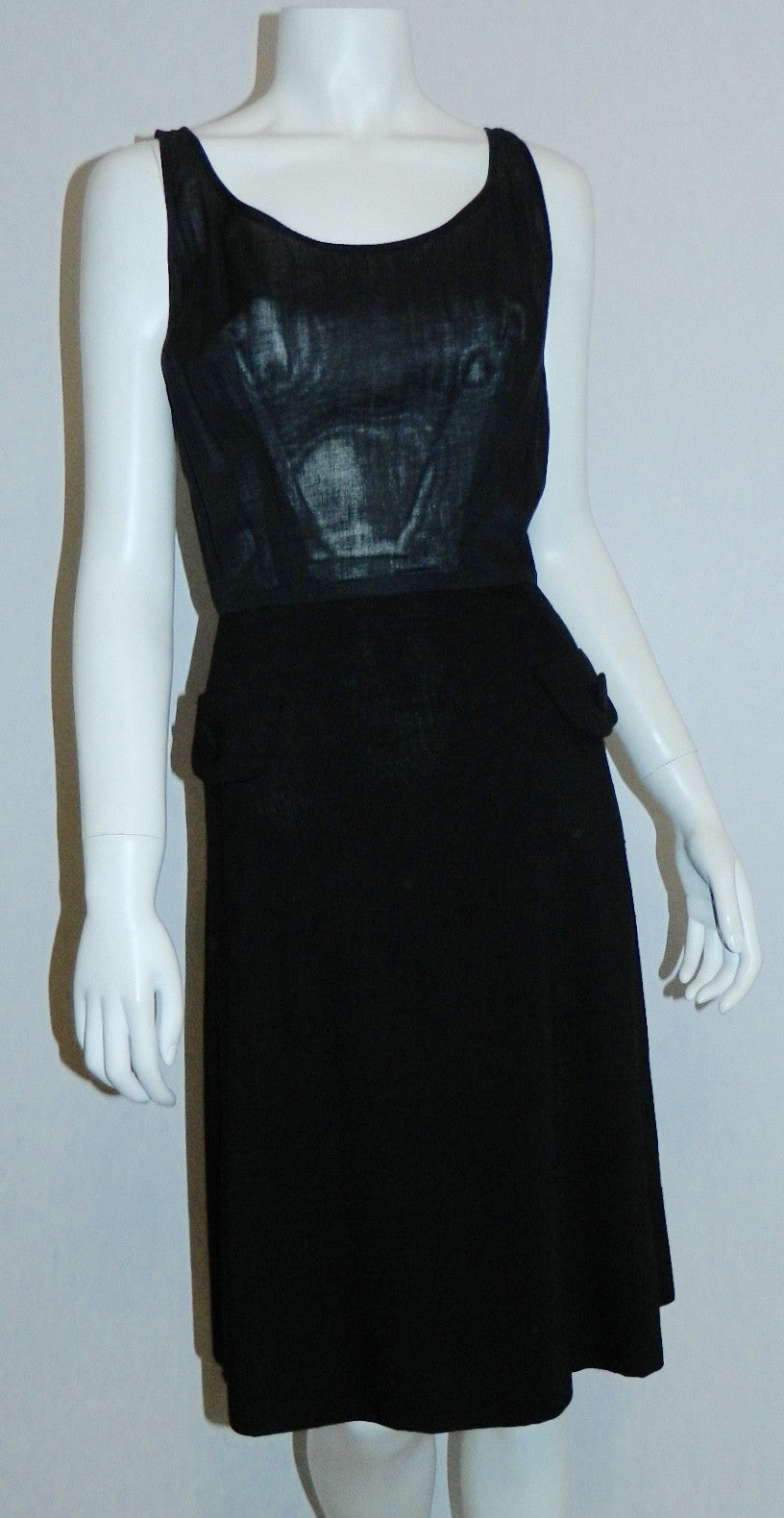 1960s black silk Abe Schrader day dress vintage bow top jacket XS ...