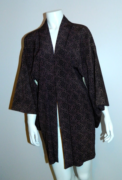 1930s 1940s vintage KIMONO robe rayon circles Haori jacket OS – Retro ...