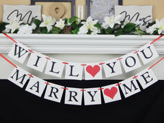 Will you marry me banner - wedding banners, bachelorette party banners, bridal shower banners and engagement banners