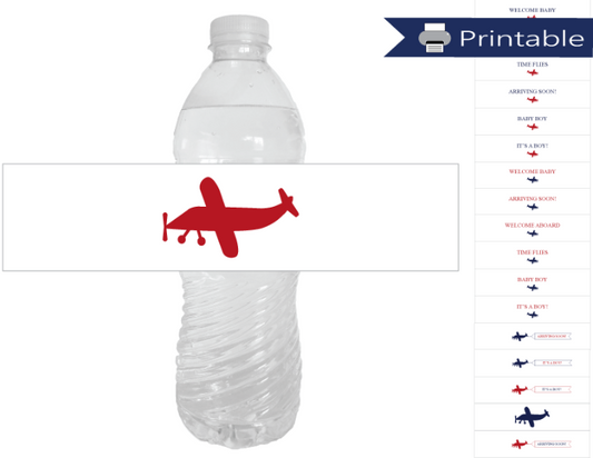 Airplane in the Clouds Water Bottle Label