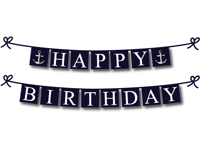 Birthday Banner Printable Anchors Happy Nautical with