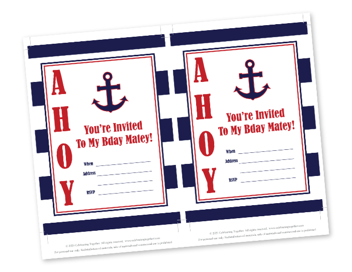 nautical birthday invitations