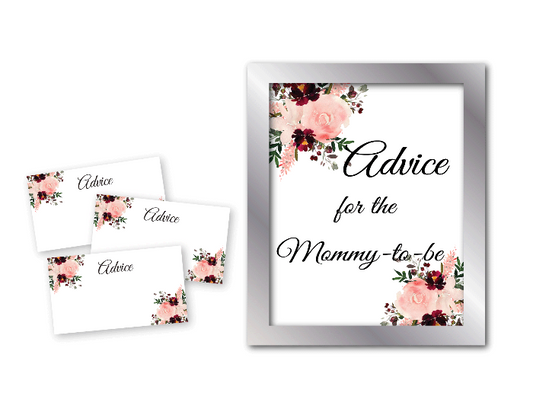 Watercolor Floral Printable Baby Shower Signs Bundle - Pink Coral and –  Celebrating Together