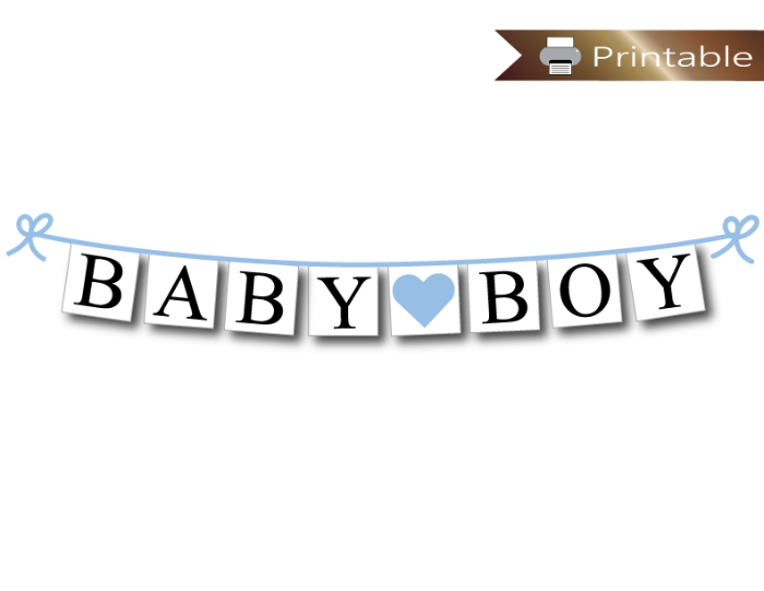 Download Baby Boy Banner Printable Blue Boys Diy Baby Shower Decoration Celebrating Together