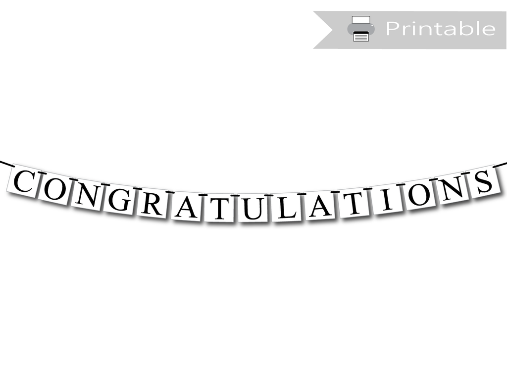 printable congratulations banner diy graduation party decoration celebrating together