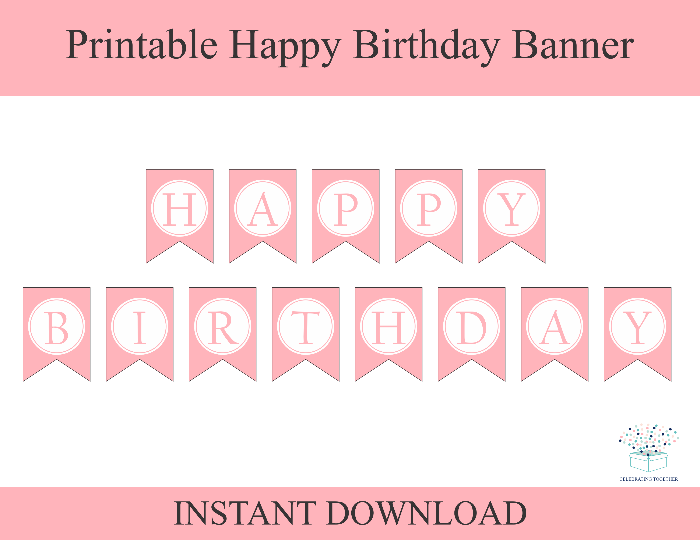 Pink Birthday Banner Printable