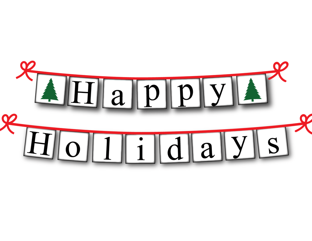 printable-happy-holidays-banner-evergreen-christmas-tree-decoration