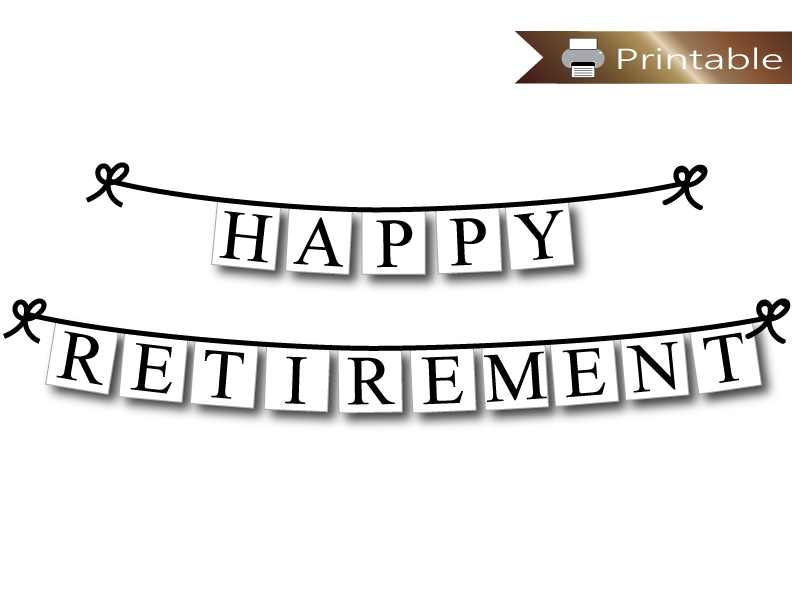 printable happy retirement banner diy retirement party