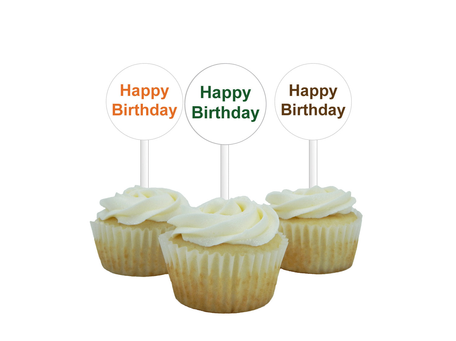 Printable happy birthday cupcake toppers - Jungle Colors – Celebrating  Together