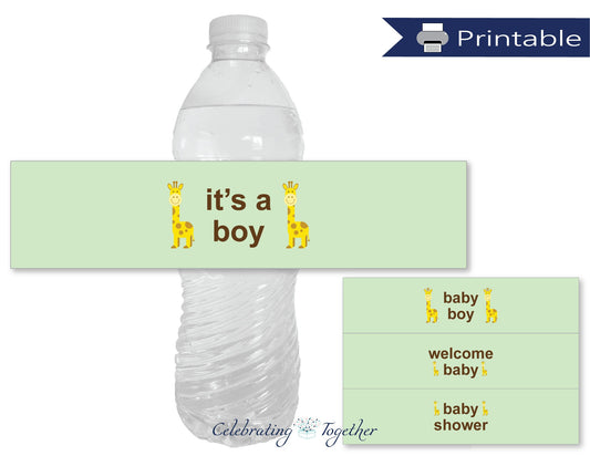 Personalized Water Bottle Labels - It's a Boy!