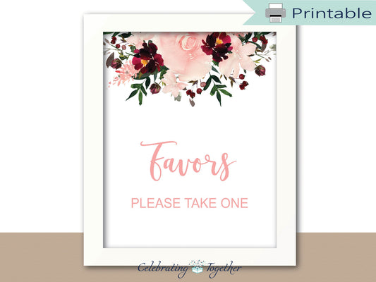 Printable Floral Please Take One Sign