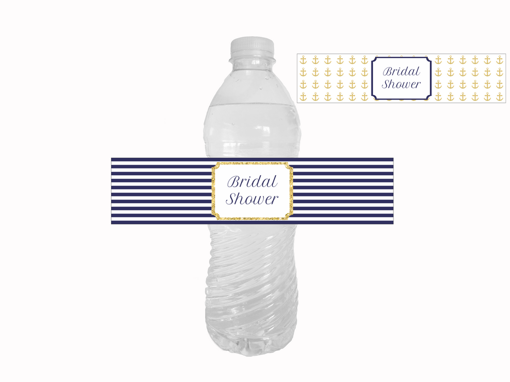 Printable Nautical Bridal Shower Water Bottle Labels Regarding Diy Water Bottle Label Template