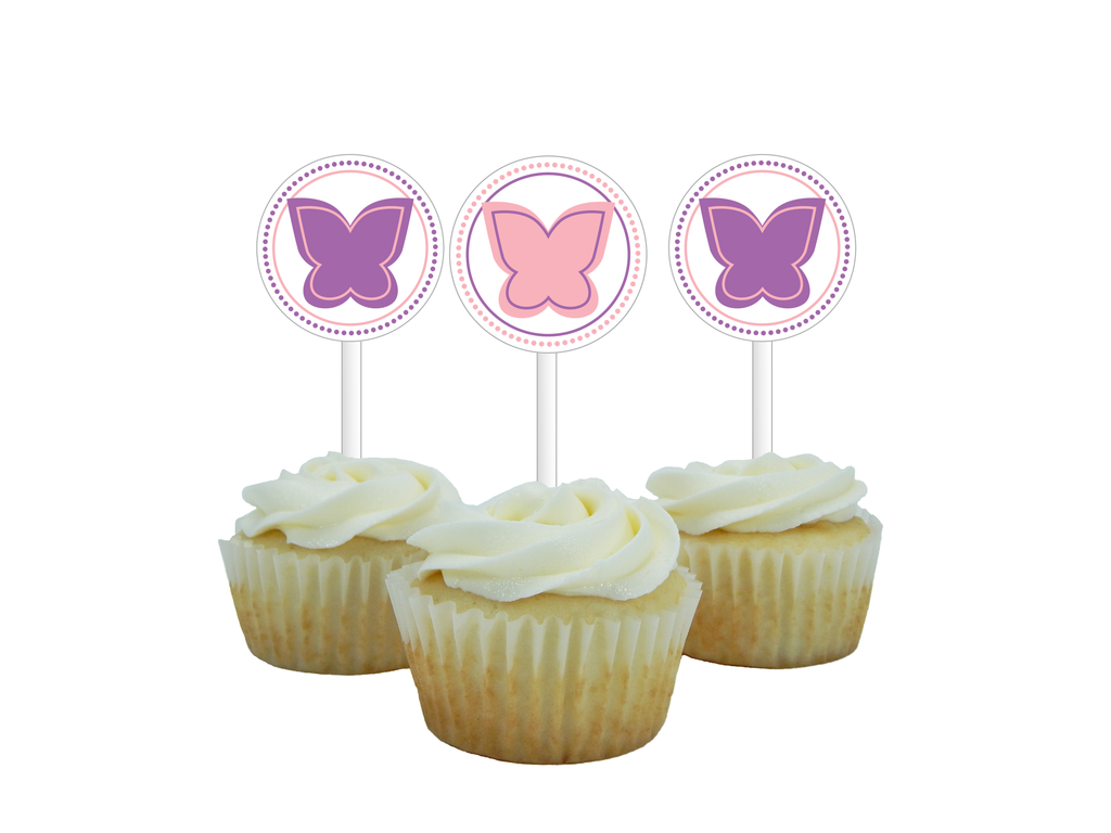 Printable Butterfly Cupcake Toppers Diy Baby Shower And Birthday Party Decor Celebrating Together