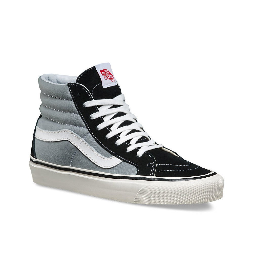 black and grey sk8 hi