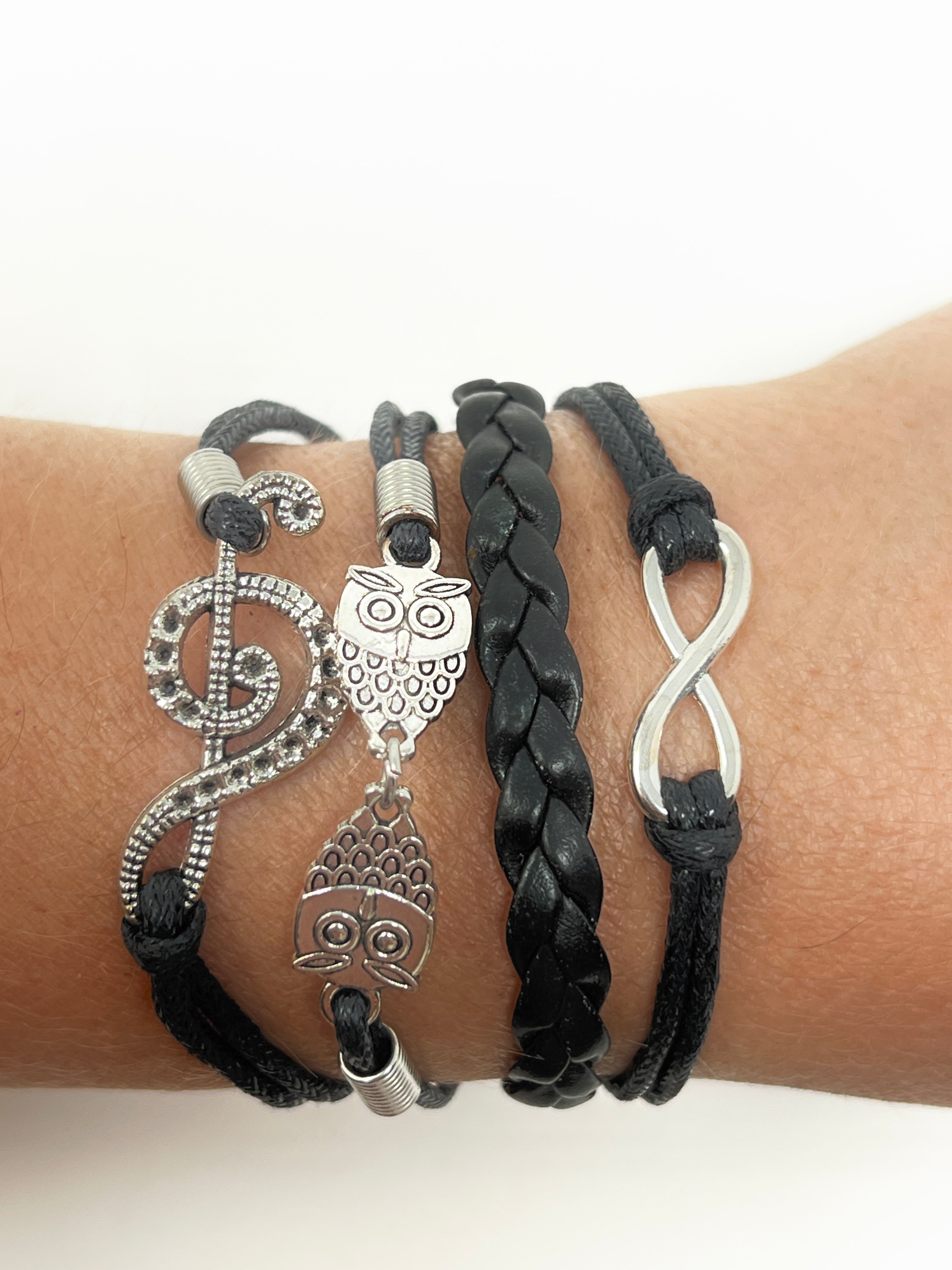 Owl "Multilayered Adjustable Charm Bracelet"(1pc)