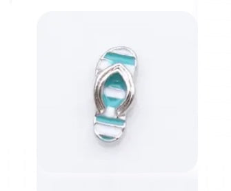 "Beach Sandal Floating Locket Charm - Embrace the Joy of Summer"(1pc)