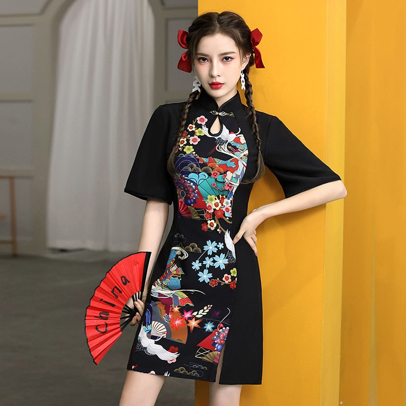 1 Cute Tradition Modern Style THAI Japanese Silk Dress Hiding Zip WOMEN  Occasion | eBay