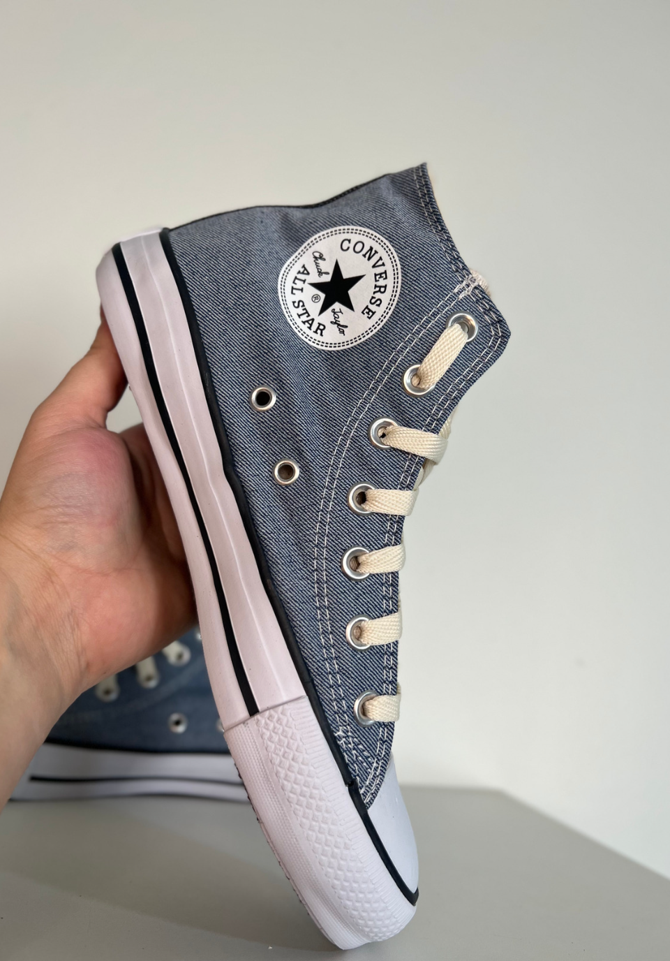 Tênis All Star Jeans Denin Cano Alto Chuck Taylor Premium