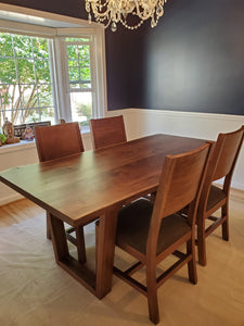 Live edge wood slab dining table