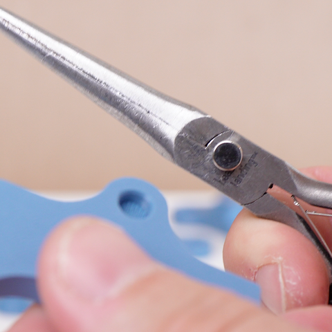 magnet on side of needle nose pliers for inserting into latch for 3d printer enclosure