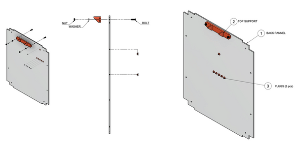 back assembly of the universal 3d printer enclosure