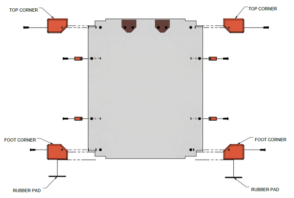 detailed view of side assembly of 3d printer enclosure