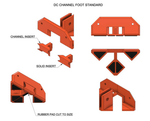 dc channel foot standard for universal enclosure dc expansion