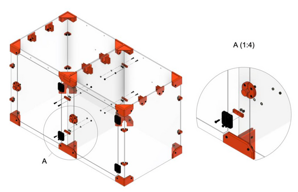 dc joint assembly for universal 3d printer enclosure expansion