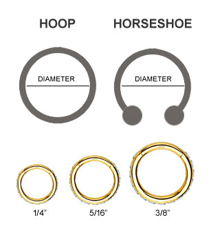 Ear Piercing Size: choose the right size for your Hoop and Horseshoe piercing