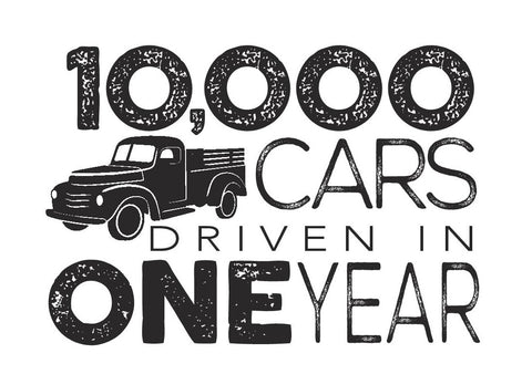 10,000 cars driven in one year
