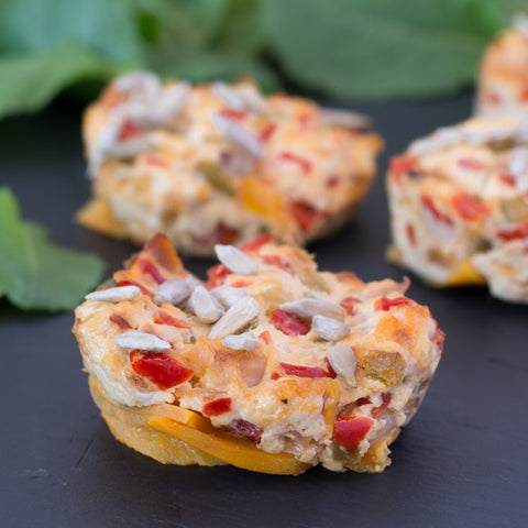 Sweet potato and tofu mini quiches. High-protein snack or breakfast. 