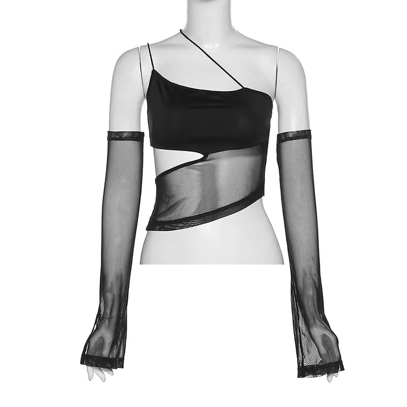 Asymmetric top tulle inserts removable sleeves ITEM PKOTRS01 www.urbanuniform.it