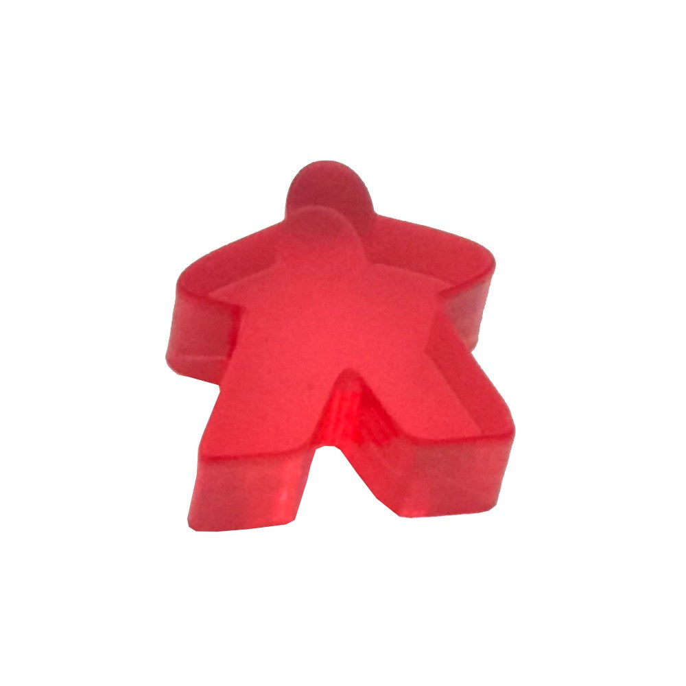 Carcassonne Transparent Meeples Thin - Rosu