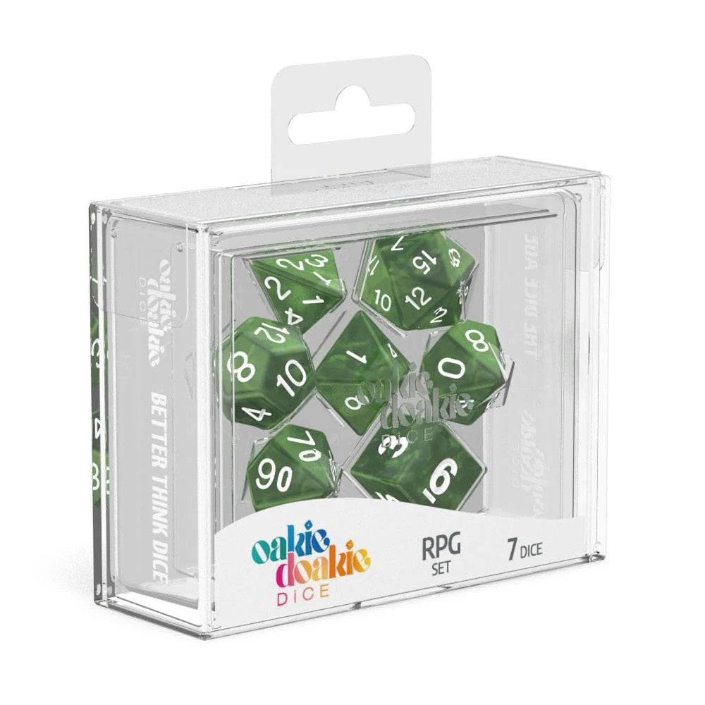 Set Zaruri Oakie Doakie Dice RPG Set Marble (7) - Verde