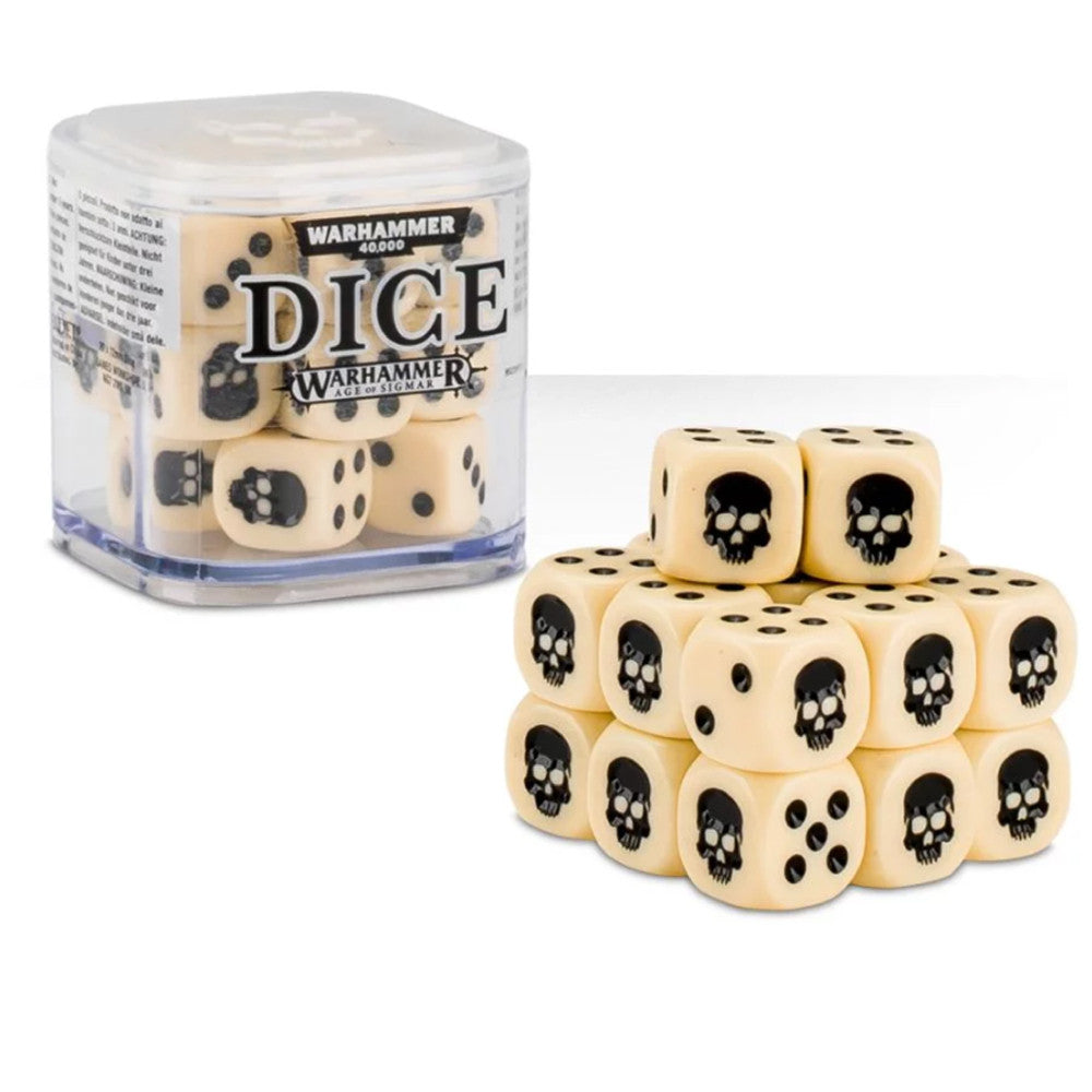 Set Zaruri Warhammer Dice Cube - Alb