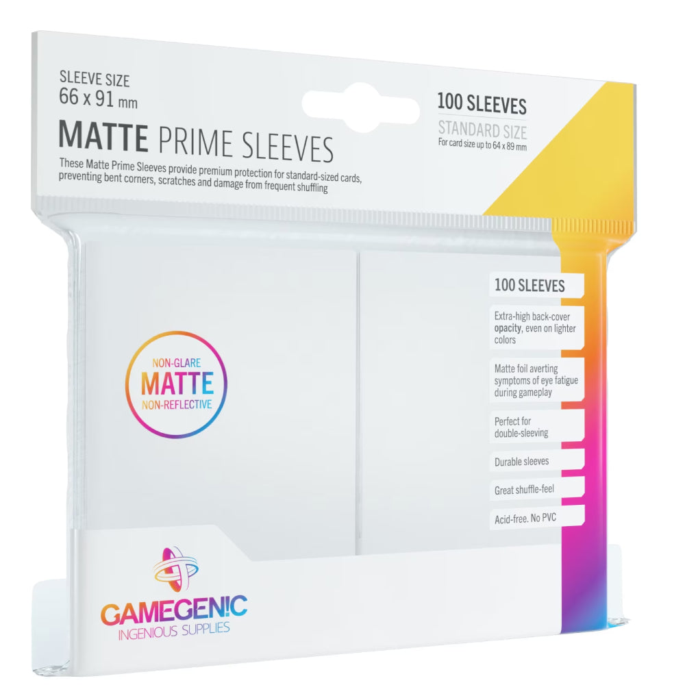 Sleeve-uri Gamegenic - Matte Prime (100 Bucati) - Alb
