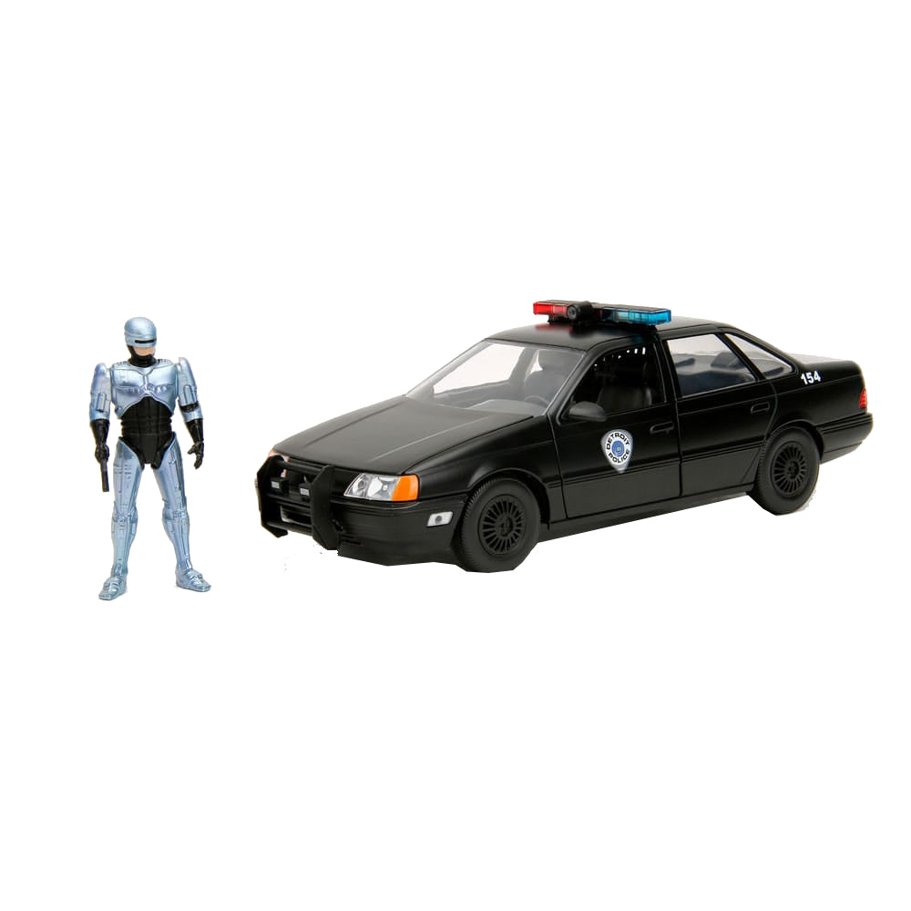 Figurina Robocop Hollywood Rides Diecast Model 1/24 1986 Ford Taurus with Robocop