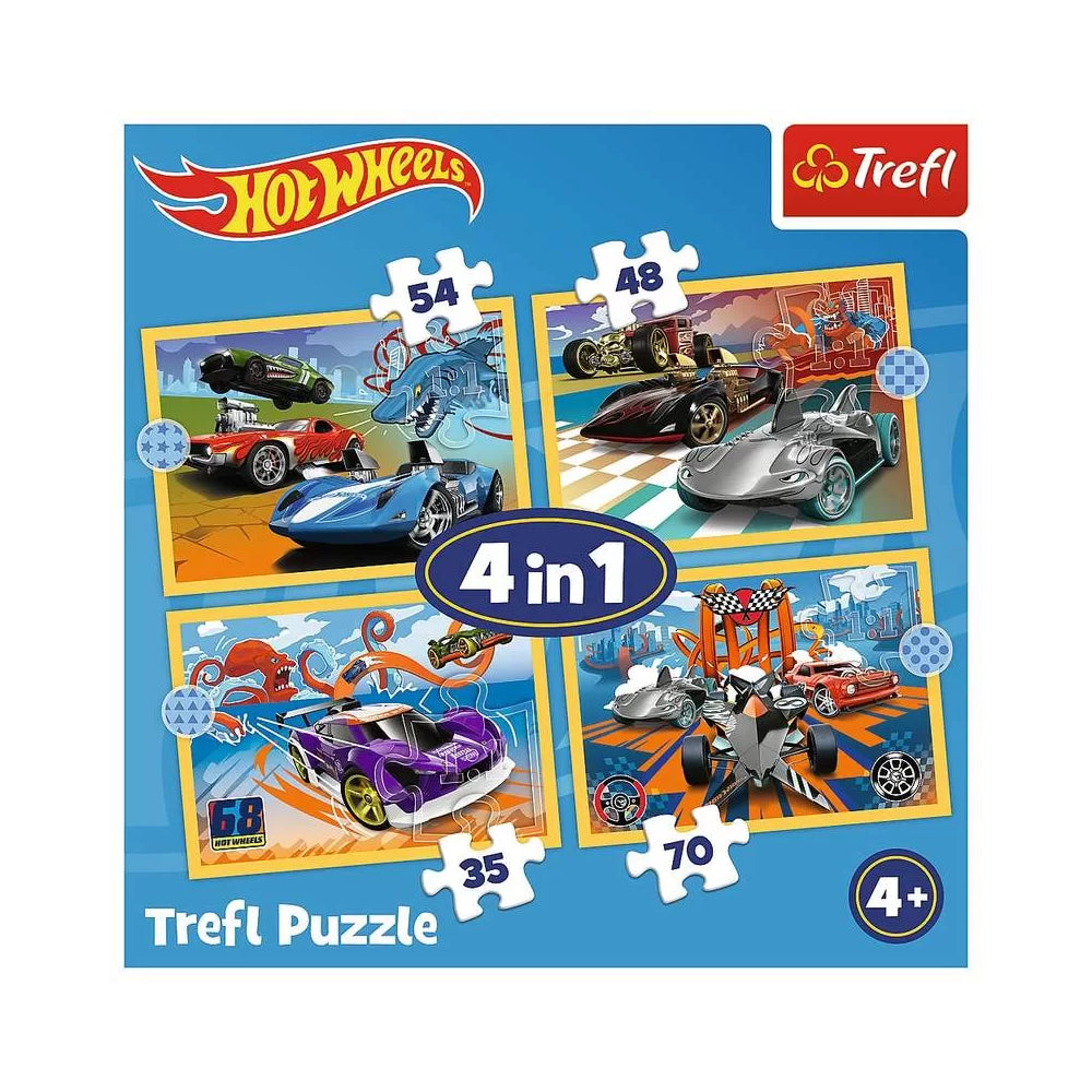 Puzzle Trefl 4in1 Hot Wheels Vehicule