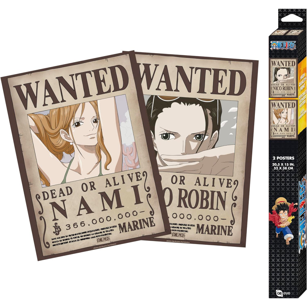 Set 2 Postere Chibi One Piece - 52x38 - Wanted Nami & Robin
