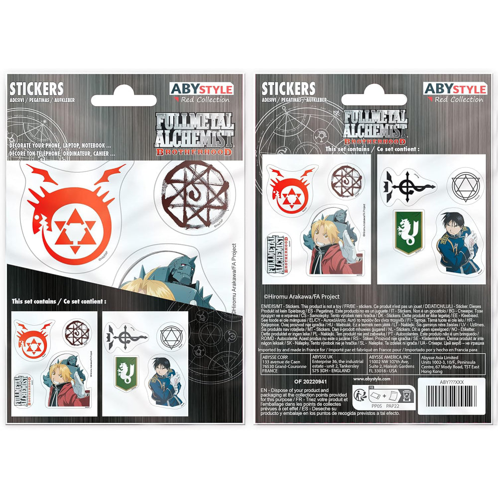 Stickere Fullmetal Alchemist - 16x11cm, 2 sheets - Alchemists