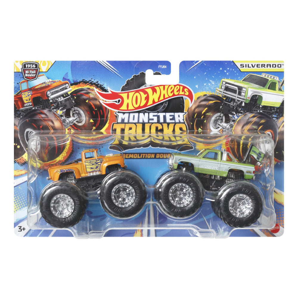 Set 2 Masini Scara 1 la 64 Hot Wheels Monster Truck Hi-Tail Hauler