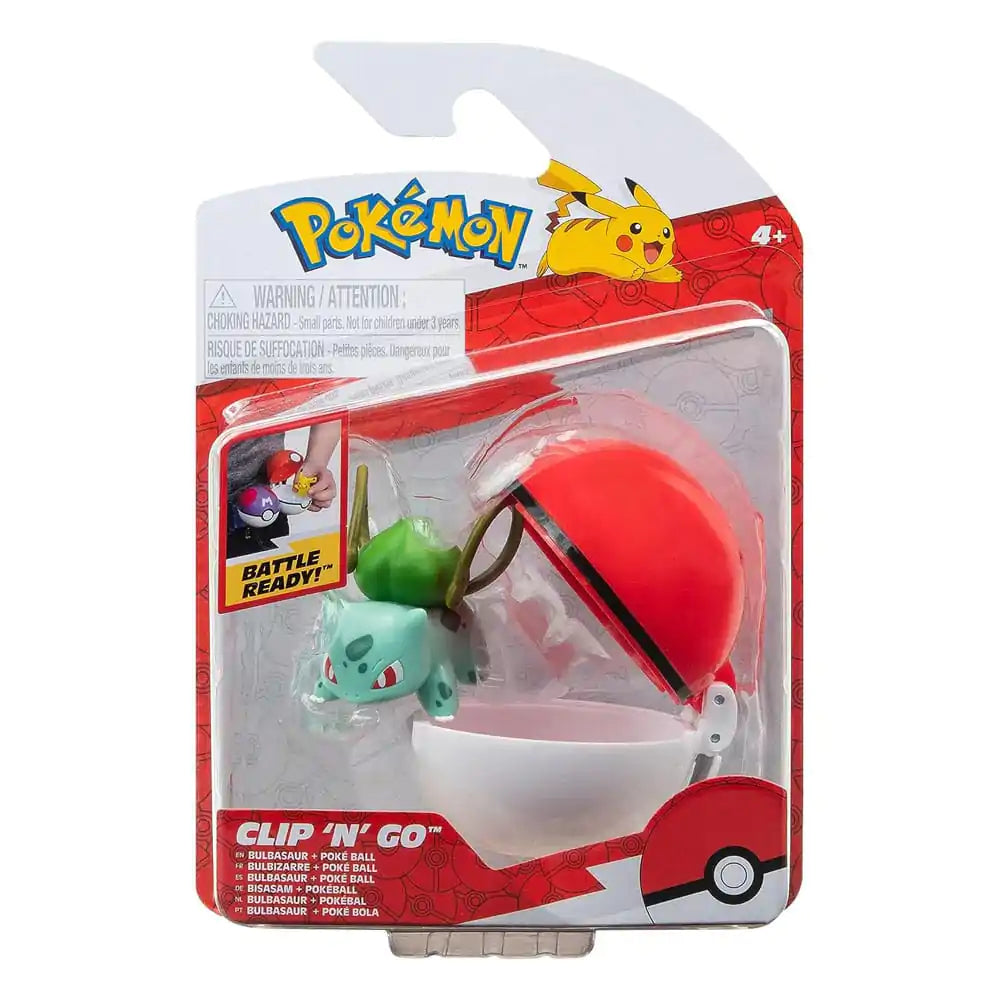 Set Figurine Clip n Go Pokemon - Bulbasaur 04 & Poke Ball