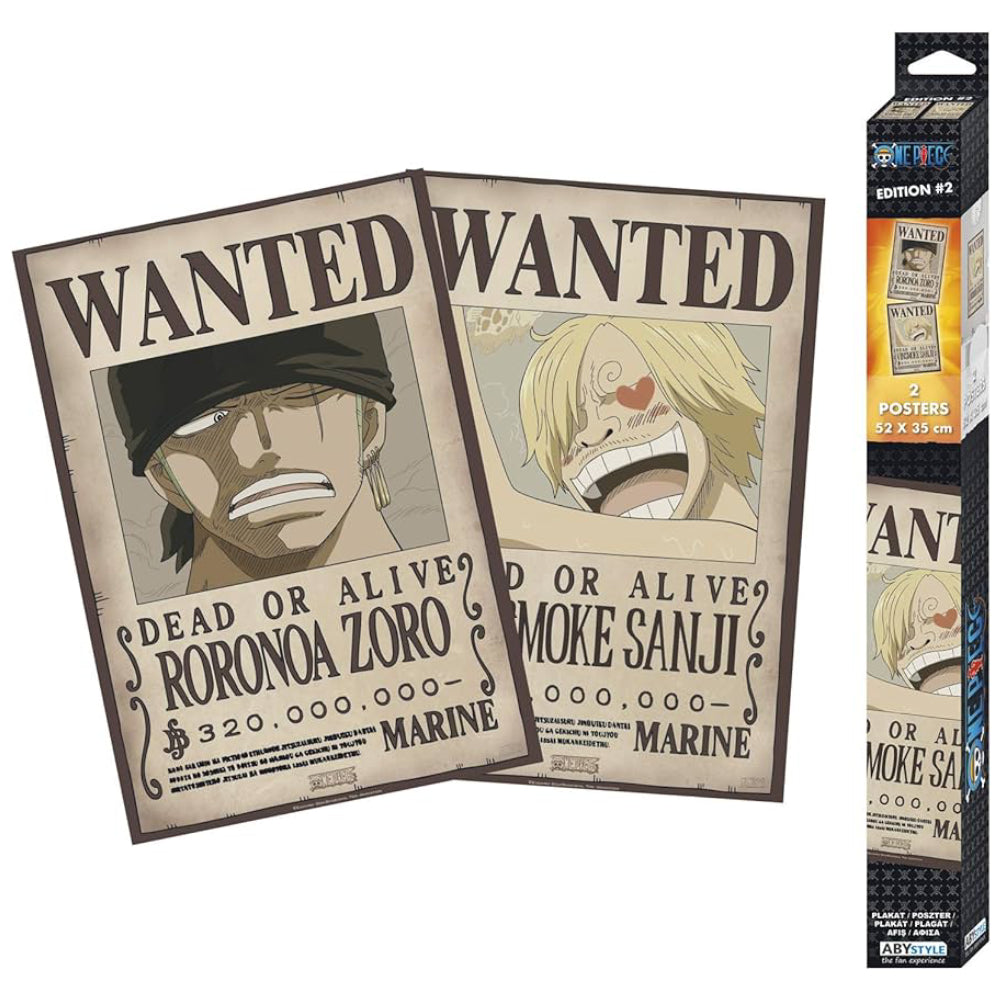 Set 2 Postere Chibi One Piece - 52x35 - Wanted Zoro & Sanji